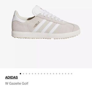 Adidas Gazelle Golf Shoes - White and Tan